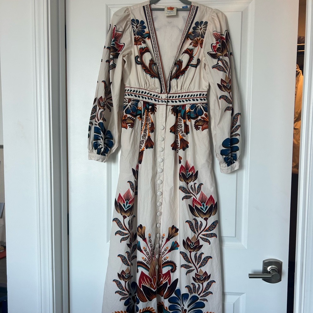 Farm Rio maxi long sleeve dress